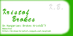 kristof brokes business card
